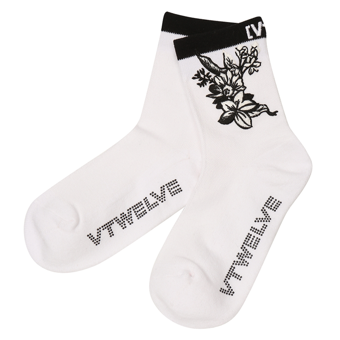 FLORAL WAPPEN MIDDY SOCKS_WH