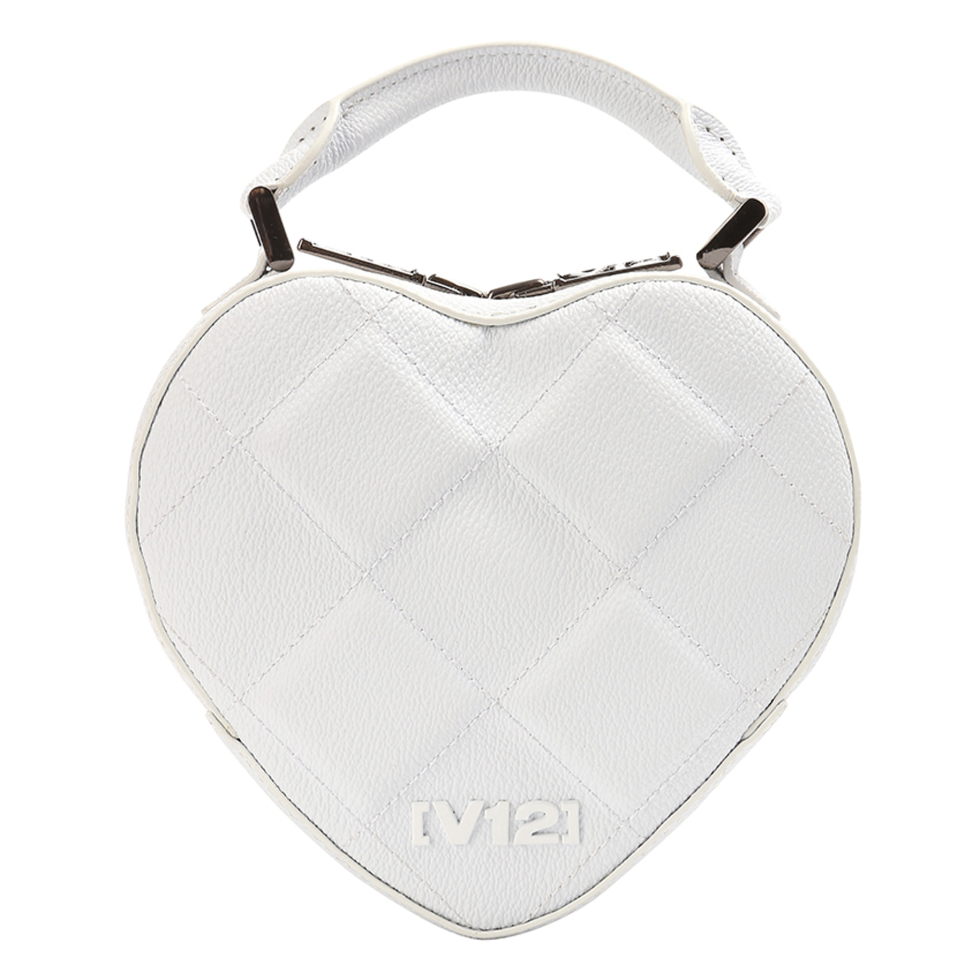 EMBOSSED HEART POUCH_WH