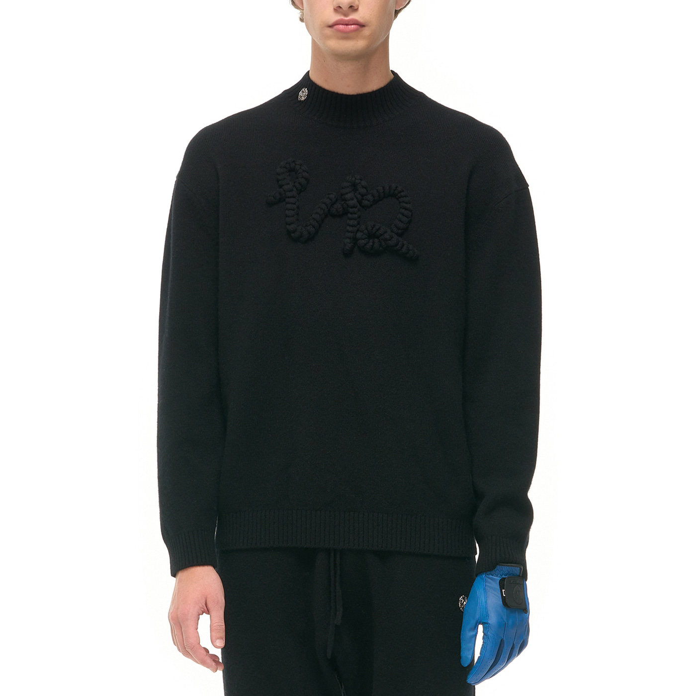 MEN HAND EMBROIDRYCASHMERE FULLOVER_BK